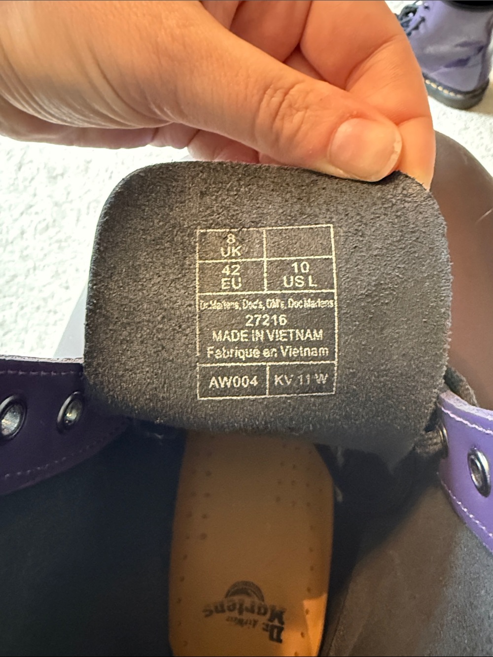 Dr. Martens Purple Patent Lace-Up Combat Boots - Picture 4 of 7